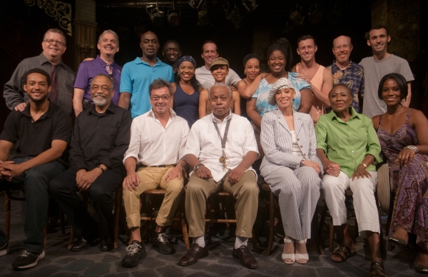 The Cast and Company with Ed Bullins (front row center) Photo