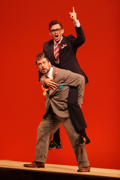 Andrew Wilkowske as La Rocca and Jason Hardy as Baron Kelbar Photo