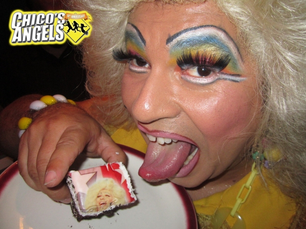Frieda Laye with her cake face Photo