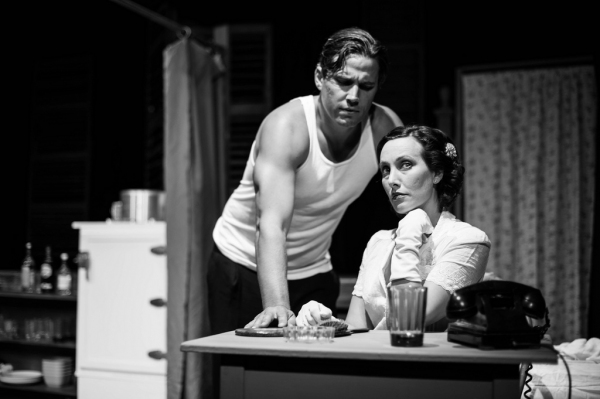 Tim Brown as Stanley and Rachel McGinnis Meissner as Blanche. Photo by Alexs Ortynski Photo