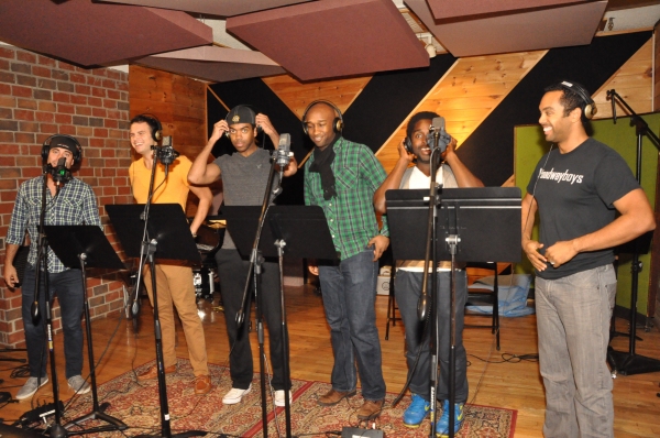 Exclusive Photo Coverage: In the Recording Studio with The Broadway Boys for Carols For A Cure!  Image