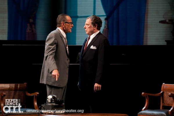Bryan Cranston and Michael McKean face off as Lyndon B. Johnson and J. Edgar Hoover Photo