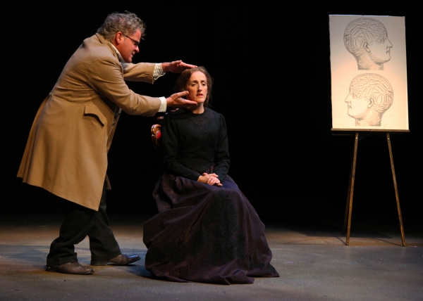 Mary Anne Evans also known as George Eliot, played by Aedin Moloney, is examined by f Photo