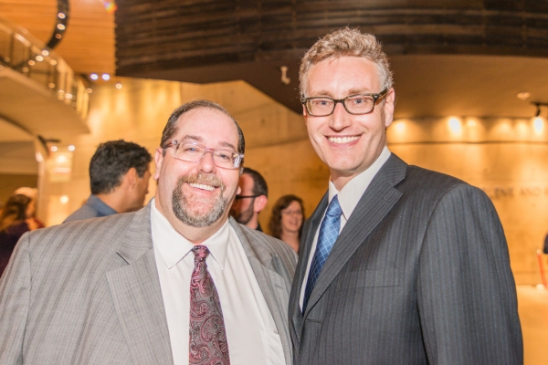 Larry Kaye of HOP Theatricals, LLC and playwright Eric Coble Photo