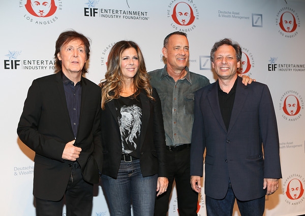 From left, recording artist Sir Paul McCartney, actress Rita Wilson, actor Tom Hanks  Photo