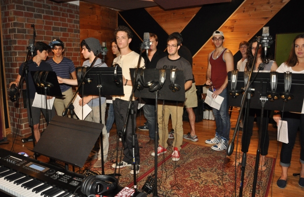 Exclusive Photo Coverage: In the Recording Studio with the Cast of NEWSIES for Carols For A Cure Image