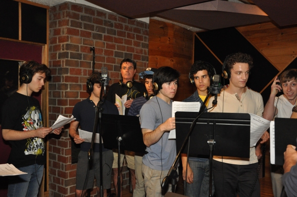 Exclusive Photo Coverage: In the Recording Studio with the Cast of NEWSIES for Carols For A Cure 