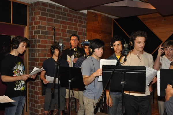 Exclusive Photo Coverage: In the Recording Studio with the Cast of NEWSIES for Carols For A Cure  Image