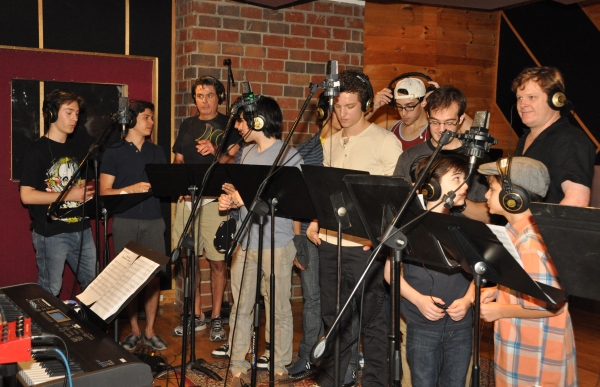Exclusive Photo Coverage: In the Recording Studio with the Cast of NEWSIES for Carols For A Cure  Image