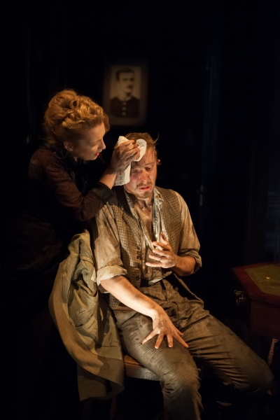 Lelsey Manville (Helene Alving) and Jack Lowden (Oswald Alving) Photo