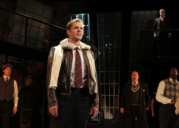 Peter Middlecamp as Charles Lindbergh, surrounded by (l to r) Nicholas Freeman, James Photo
