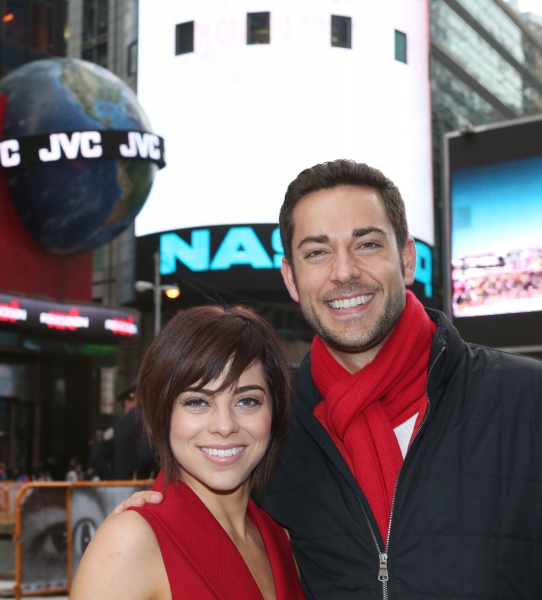 Photo Coverage: FIRST DATE's Krysta Rodriquez and Zachary Levi Ring the NASDAQ Closing Bell 