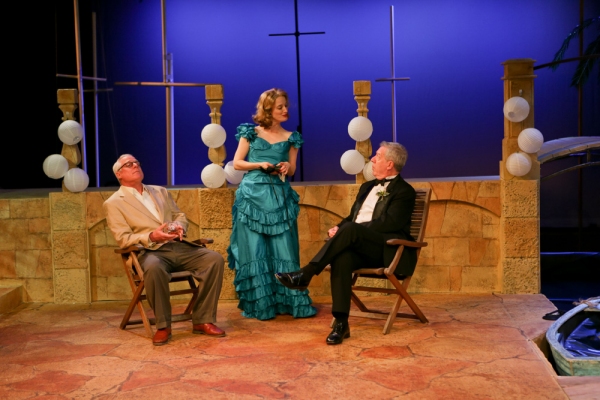 Peter A. Jacobs as Leonato, Jennifer Lee Taylor as Beatrice, and Bill Higham as Anton Photo