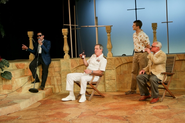 Justin Huertas as Balthasar, Jim Gall as Don Pedro, Jay Myers as Claudio, and Peter A Photo