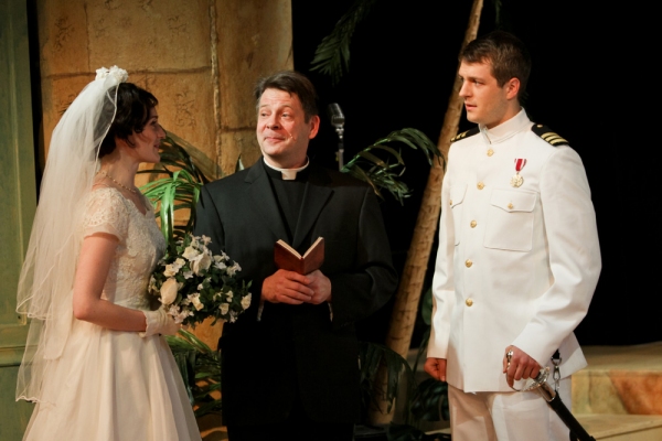 Brenda Joyner as Hero, Keith Dahlgren as Friar Francis, and Jay Myers as Claudio  Photo