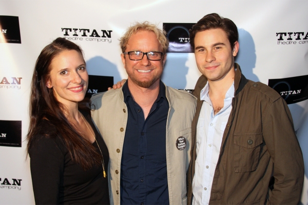 Director Lenny Banovez (Center) with Cast Members Laura Frye and Sean Hudock Photo