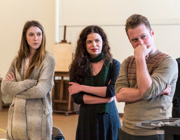 Carmela Corbett, Abby Wilde and Dylan Saunders in rehearsal Photo