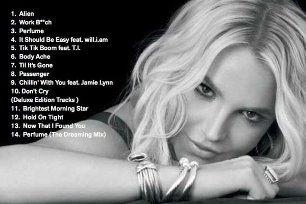 Britney Spears'' ''Britney Jean'' Track List Photo