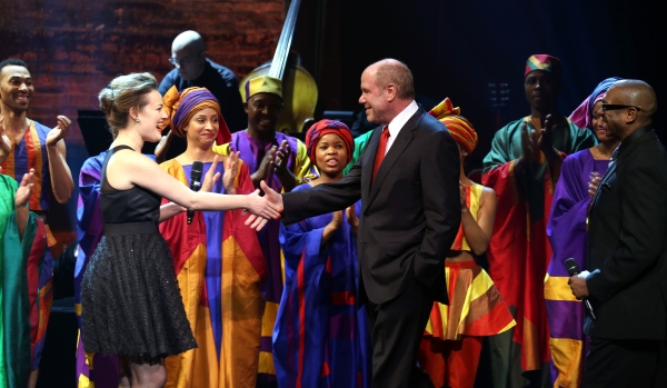 Ashley Brown , Michael Eisner and Cast Photo