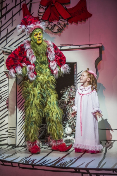 Steve Blanchard as The Grinch and Taylor Coleman as Cindy-Lou Who Photo
