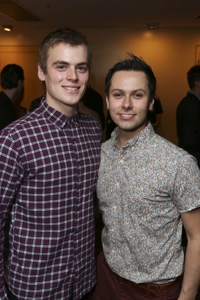 From left, cast members Adam Maskell and Christopher Marney pose during the reception Photo
