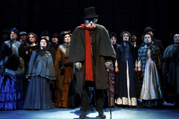 Steven Hendrickson (Scrooge) and the Ensemble of A CHRISTMAS CAROL Photo