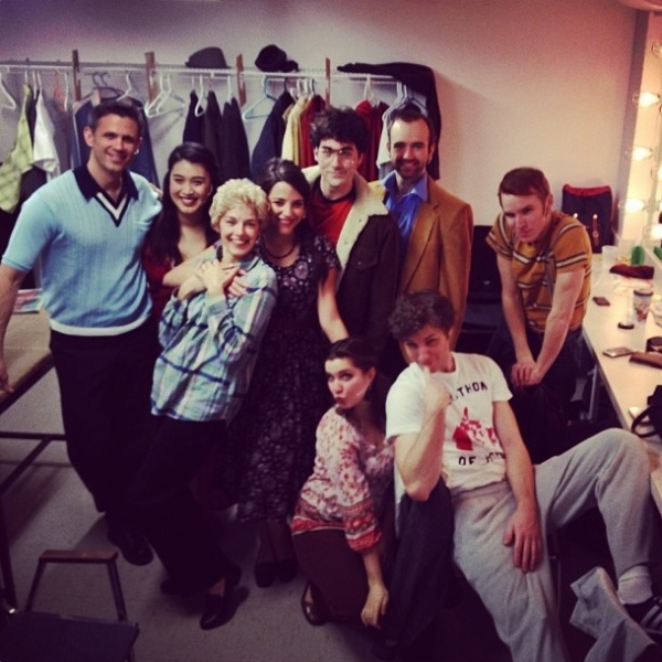Photo Flash: Saturday Intermission Pics, Dec 7 - EVITA Tour Stacks a Game-Day Pyramid, KINKY BOOTS Celebrates GRAMMY Nom and More! Image