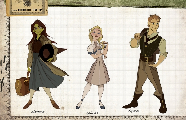 Photo Flash: WICKED As An Animated Film? Disney Artist Imagines Cartoon Elphaba, Glinda and More! Image