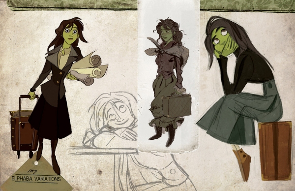 Photo Flash: WICKED As An Animated Film? Disney Artist Imagines Cartoon Elphaba, Glinda and More! Image