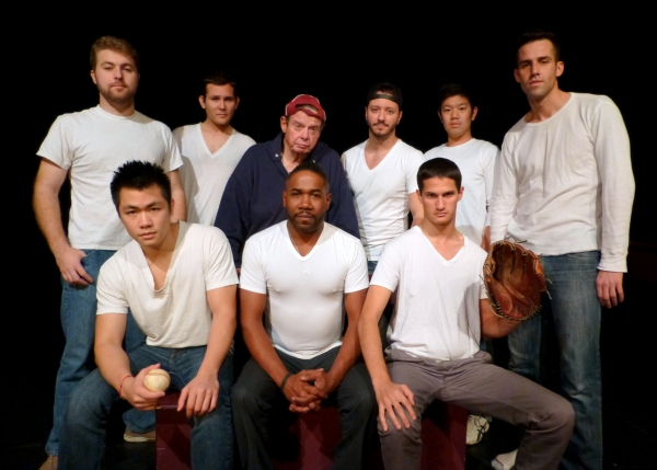 The cast of TAKE ME OUT, opening at the Flight Theatre in Hollywood 1/4/14. (seated f Photo