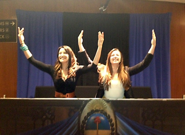 Photo Flash: EVITA's Caroline Bowman and Desi Oakley Have Fun at Segerstrom Center Image
