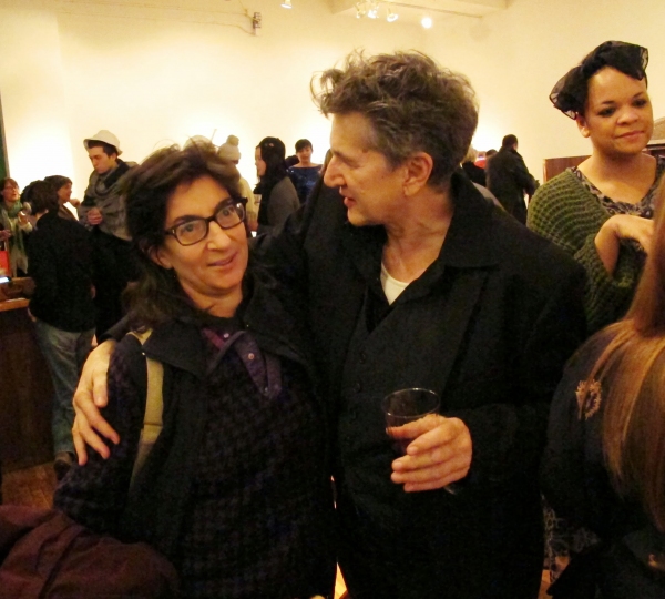 Theater critic and dramaturg Alissa Solomon is greeted by Peggy Shaw. Photo