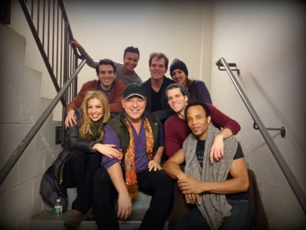 Music executive Tommy Mottola and his wife Thalia, backstage with the cast of BEAUTIF Photo