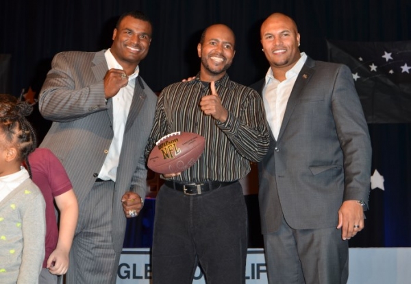Photo Flash: Former Giants Players Surprise East Orange Guidance Counselor with Super Bowl Tickets 