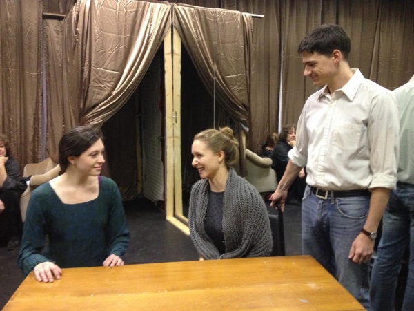 Morgan DeTogne (Julie), Sara Hymes (Marie) and Colin Fisher (Wolf) Photo