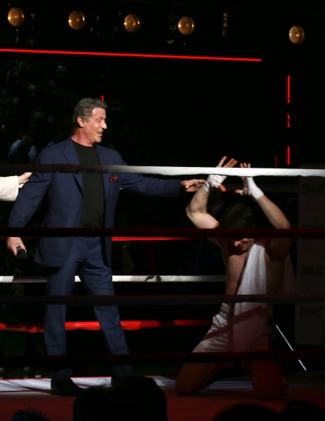 Sylvester Stallone gets back in the ring with Andy Karl Photo