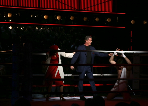 Sylvester Stallone gets back in the ring with Margo Seibert and Andy Karl Photo