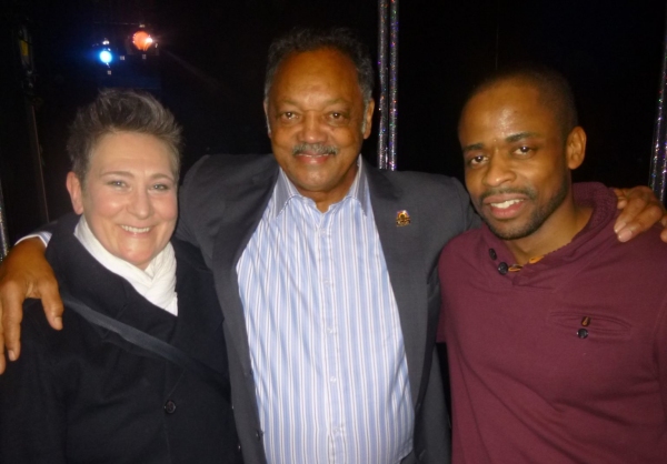 Photo Flash: Rev. Jesse Jackson Visits k.d. lang and Dule Hill at AFTER MIDNIGHT Image