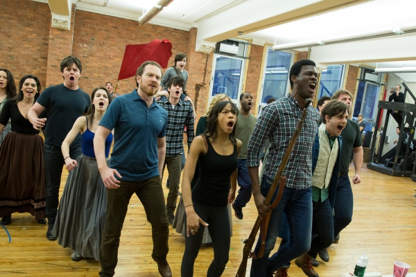 Photo Flash: Raise the Barricade! In Rehearsal with the Company of Broadway-Bound LES MISERABLES Image