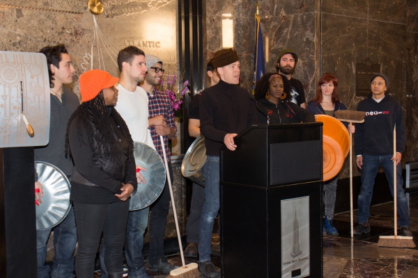 Photo Coverage: STOMP Cast Lights Empire State Building for 20th Anniversary!  Image