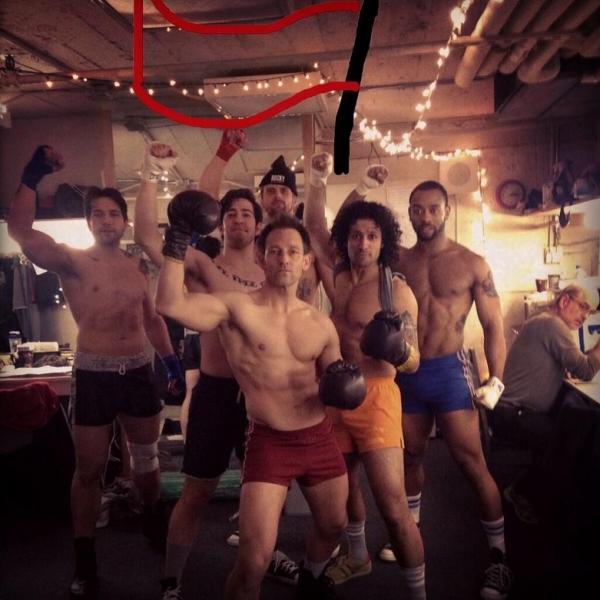 Photo Flash: Saturday Intermission Pics, March 1 - ROCKY, PHANTOM Pump for LES MIS; KINKY BOOTS Cast Passes the Heel & More! Image
