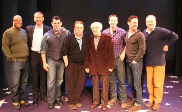 Sheldon Harnick (center) with Wayne Pretlow, Jay Russell, Kendal Sparks, Michael McCo Photo