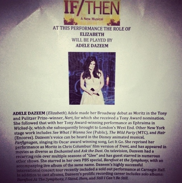 Photo Flash: IF/THEN Welcomes Adele Dazeem to Cast? Image