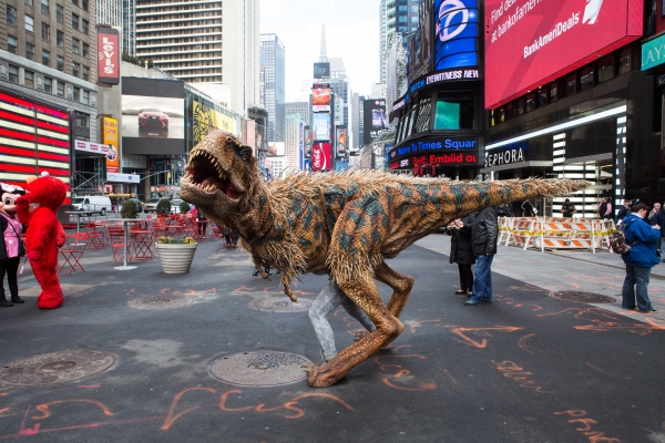 Photo Coverage: Baby T from WALKING WITH DINOSAURS Takes Over Times Square 
