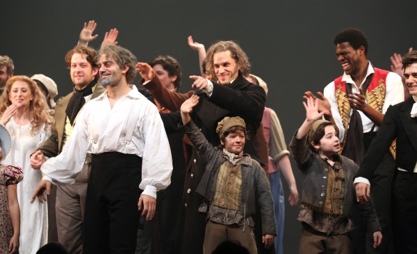 Caissie Levy, Ramin Karimloo, Will Swenson, Kyle Scatliffe, Andy Mientus and Company  Photo