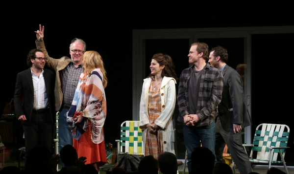 Director Sam Gold, Tracy Letts, Toni Collette, Marisa Tomei, Michael C. Hall and Play Photo