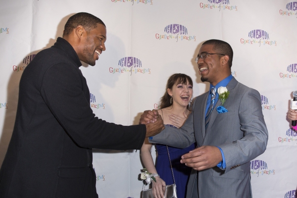 Jeremy Brown, Brittany DeLuca, Michael Strahan. Credit: MSG Photos Photo