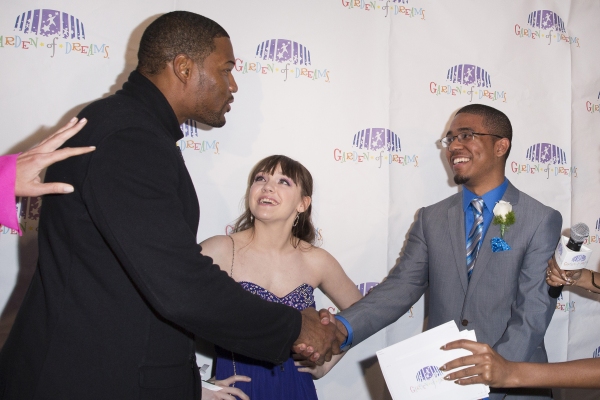 Jeremy Brown, Brittany DeLuca, Michael Strahan. Credit: MSG Photos Photo