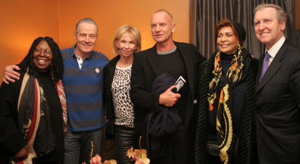 Whoopi Goldberg, Bryan Cranston, Trudie Styler, Sting, playwright Janet Langhart Cohe Photo