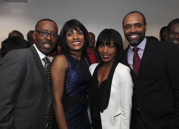 Actor Courtney B. Vance, cast member Alicia Hall Moran, actress Angela Bassett and ca Photo